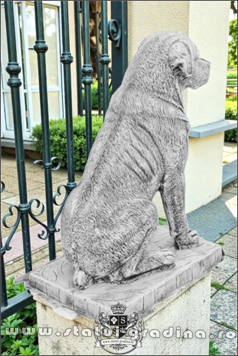Statuetă câine rottweiler, gri patinat, model S12. (4)