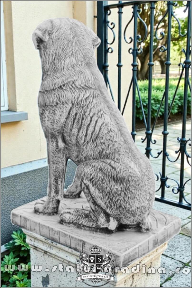 Statuetă câine rottweiler, gri patinat, model S12. (5)