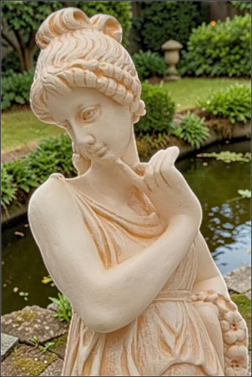 Statuetă domnița cu coroniță, galben patinat, model S44. (2)