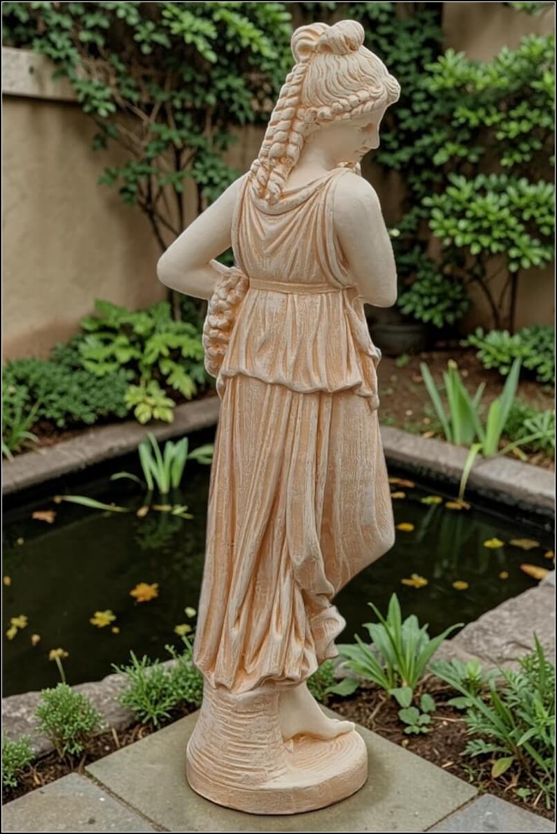 Statuetă domnița cu coroniță, galben patinat, model S44. (4)