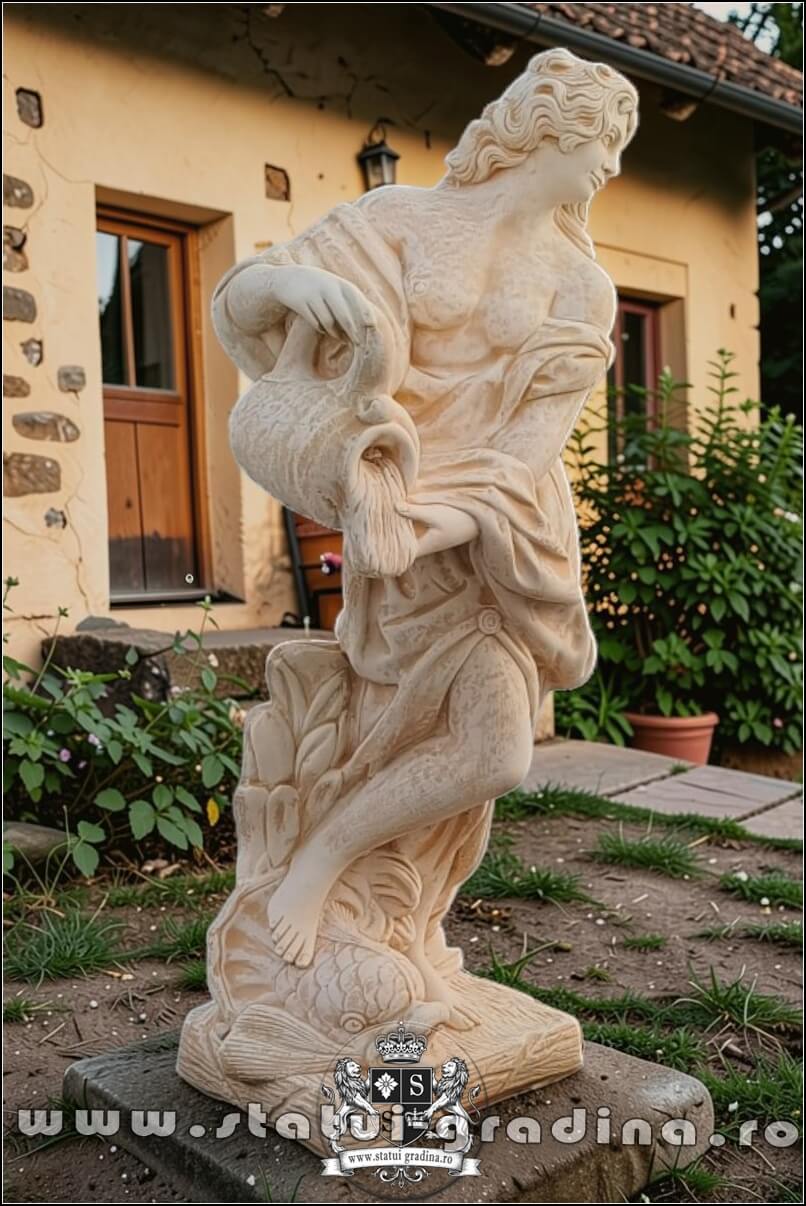 Statuetă domnița cu ulcea, galben patinat, model S16. (2)
