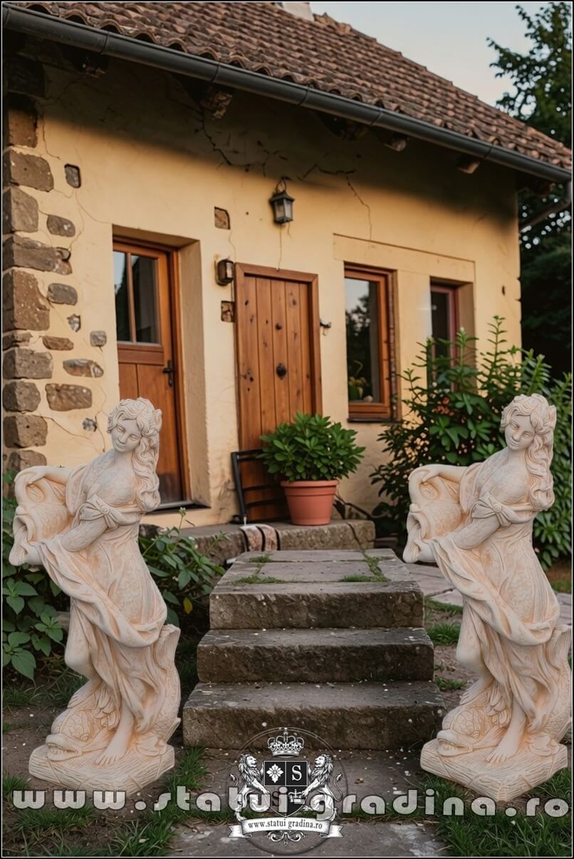Statuetă domnița cu ulcea, galben patinat, model S16. (5)