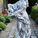 Statuetă domnița cu ulcea, gri patinat, model S16.