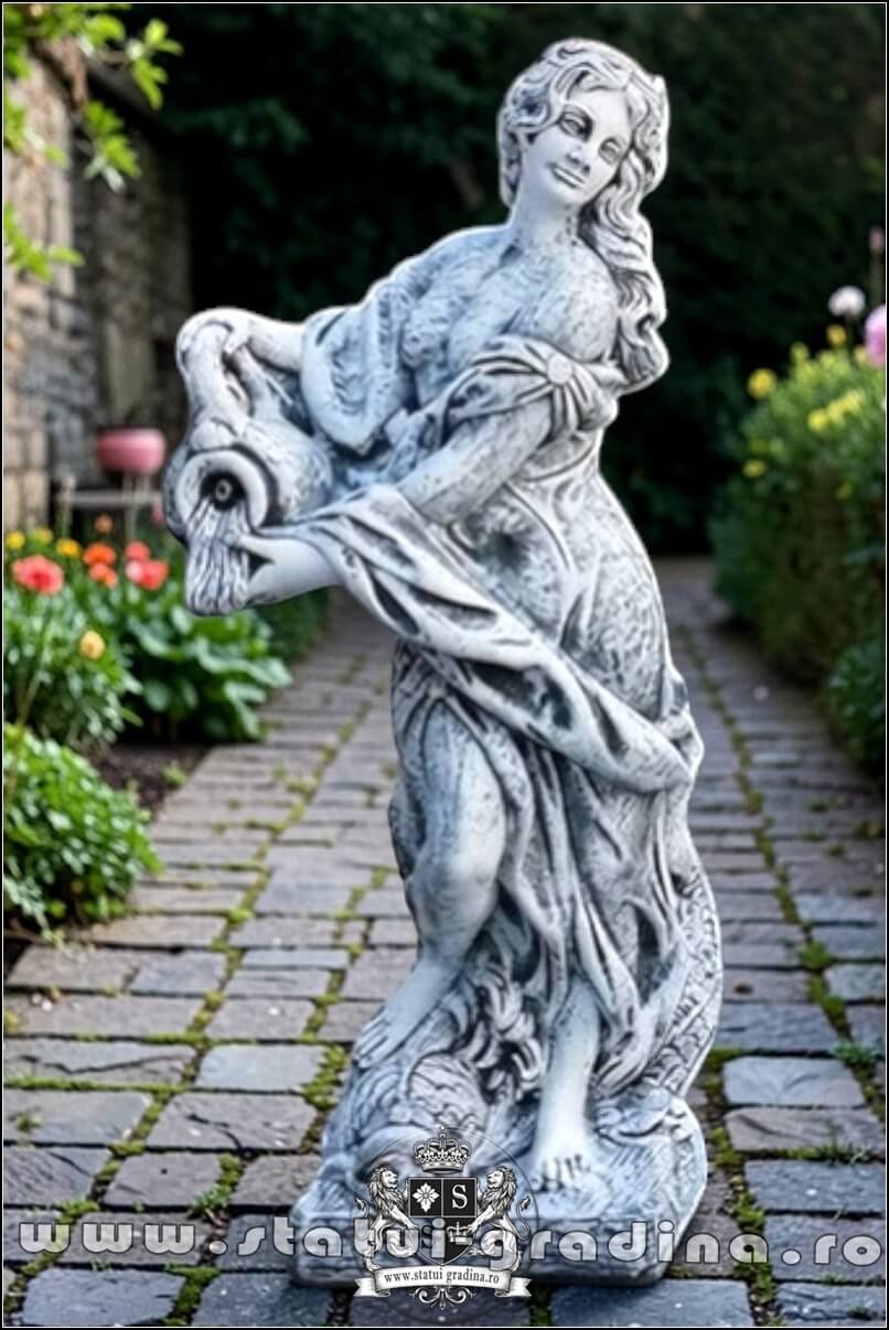 Statuetă domnița cu ulcea, gri patinat, model S16. (1)