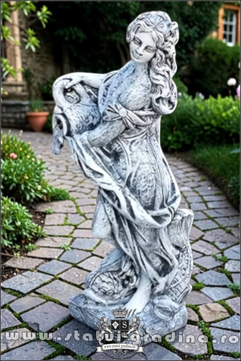 Statuetă domnița cu ulcea, gri patinat, model S16. (2)
