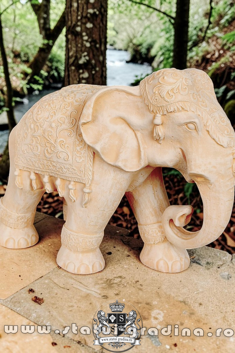 Statuetă elefant mare, gri patinat, model S54. (3)