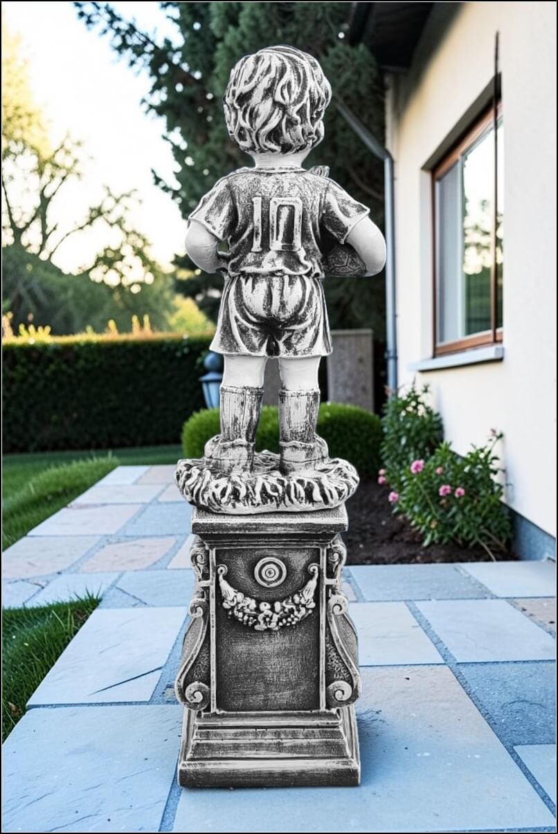 Statuetă fotbalist junior pe stativ, gri antichizat, model S102-S109. (4)