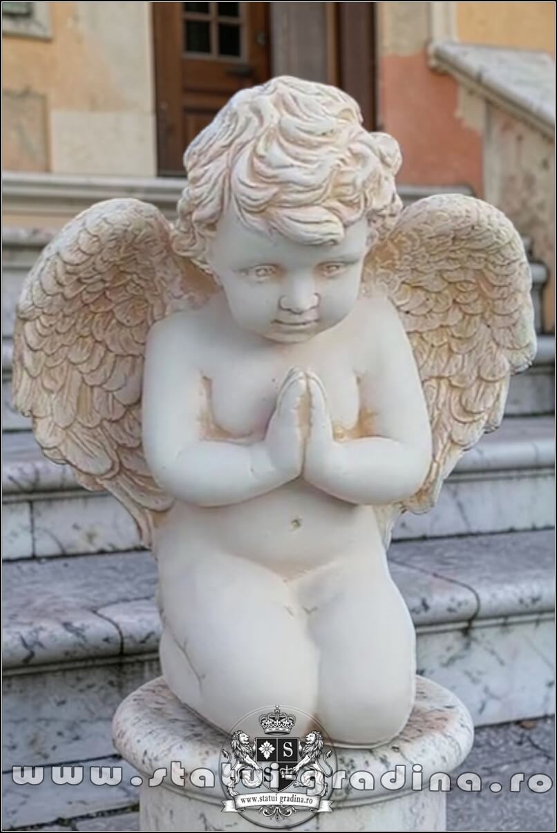 Statuetă îngeraș, galben antichizat, model S4. (1)