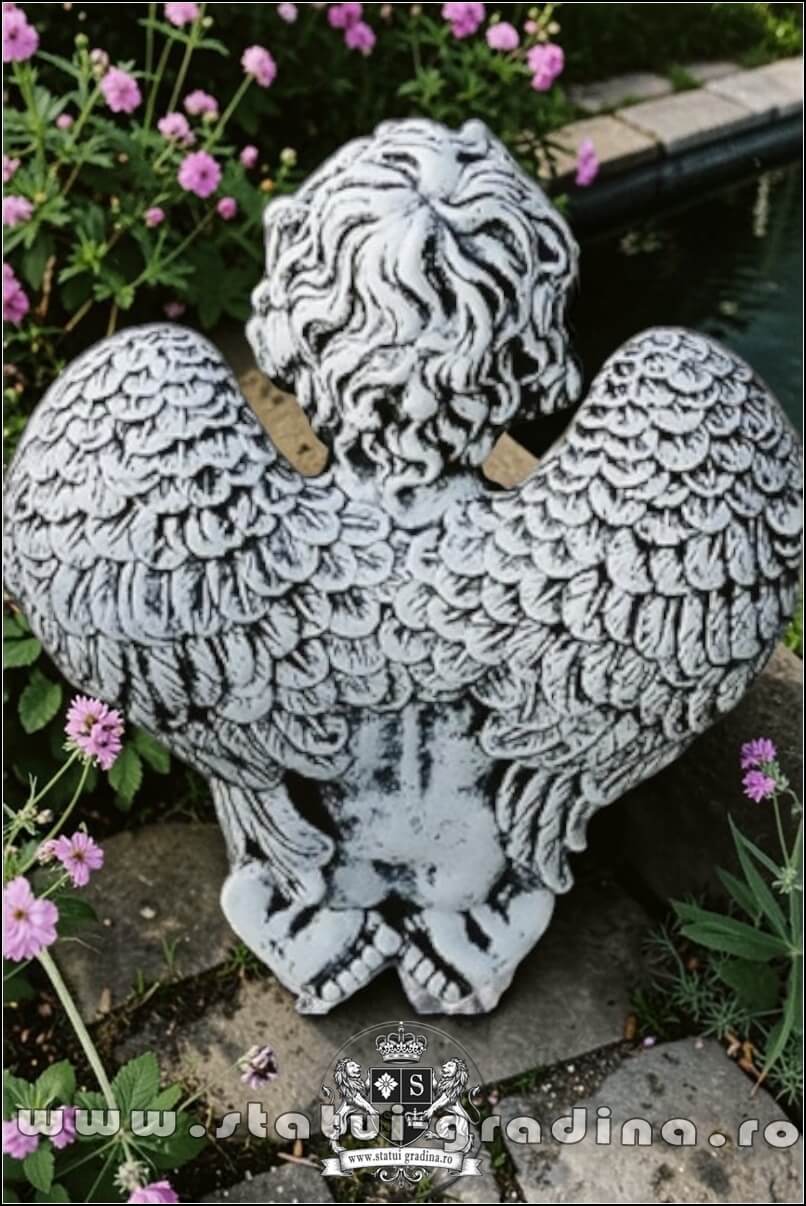 Statuetă îngeraș, gri antichizat, model S4. (4)