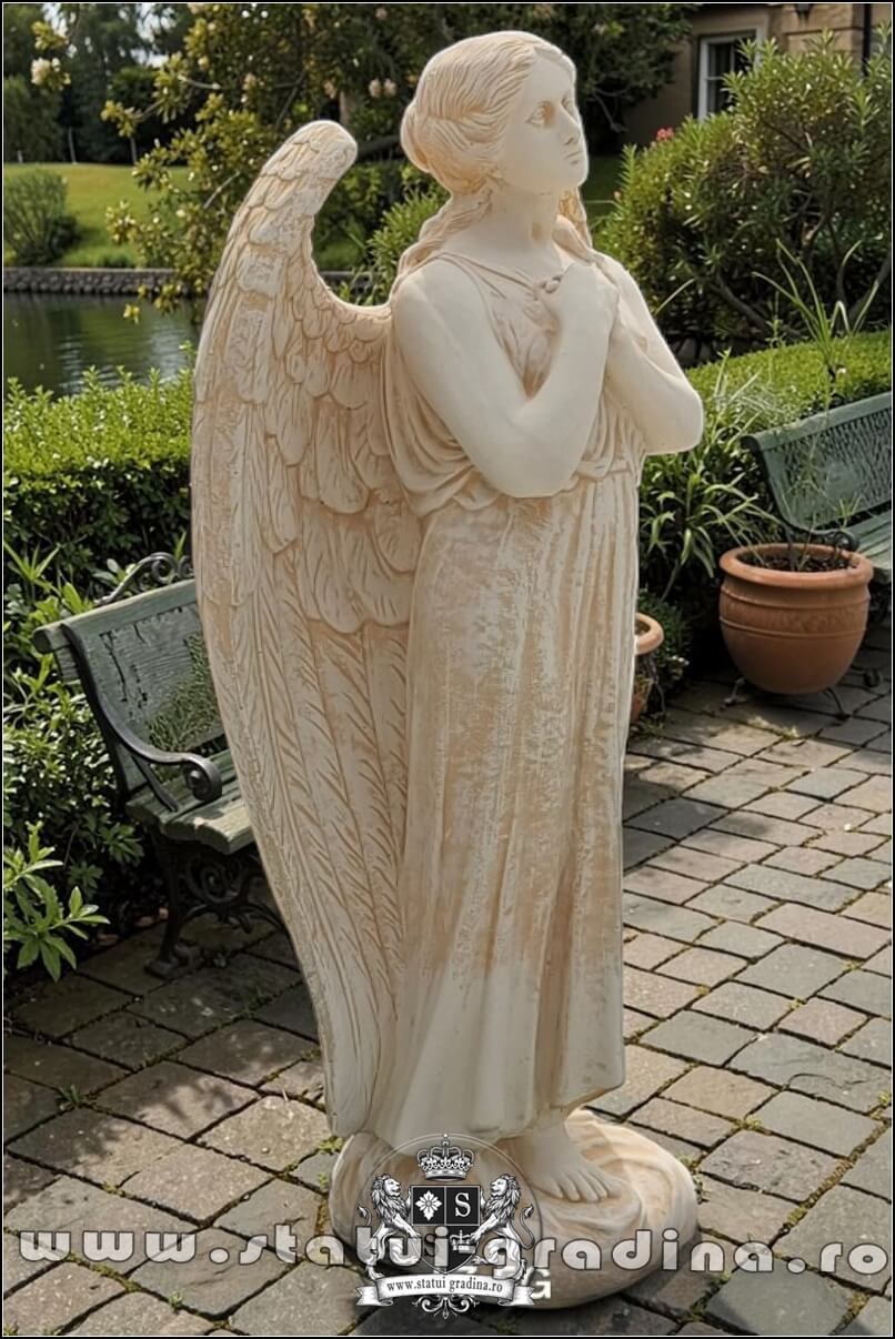 Statuetă îngeraș mare, galben patinat, model S20. (2)