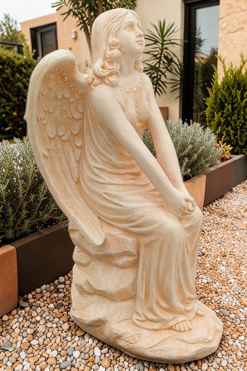 Statuetă îngeraș mare, galben patinat, model S9. (2)