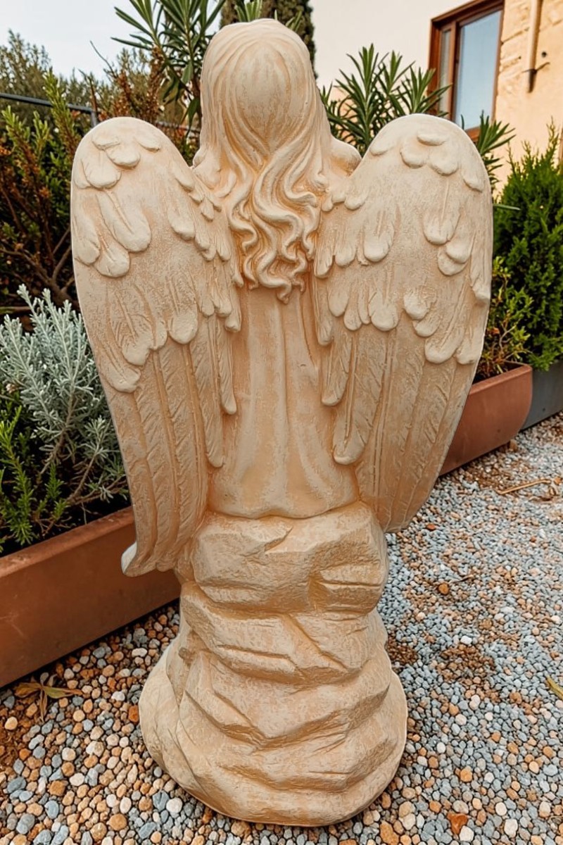 Statuetă îngeraș mare, galben patinat, model S9. (4)