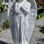 Statuetă îngeraș mare, gri patinat, model S20.