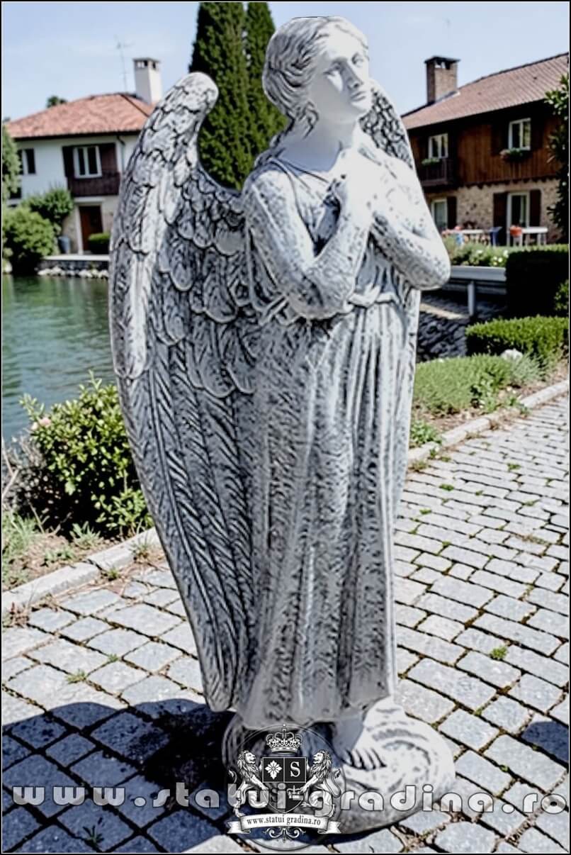 Statuetă îngeraș mare, gri patinat, model S20. (2)
