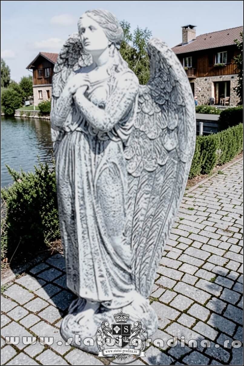 Statuetă îngeraș mare, gri patinat, model S20. (3)