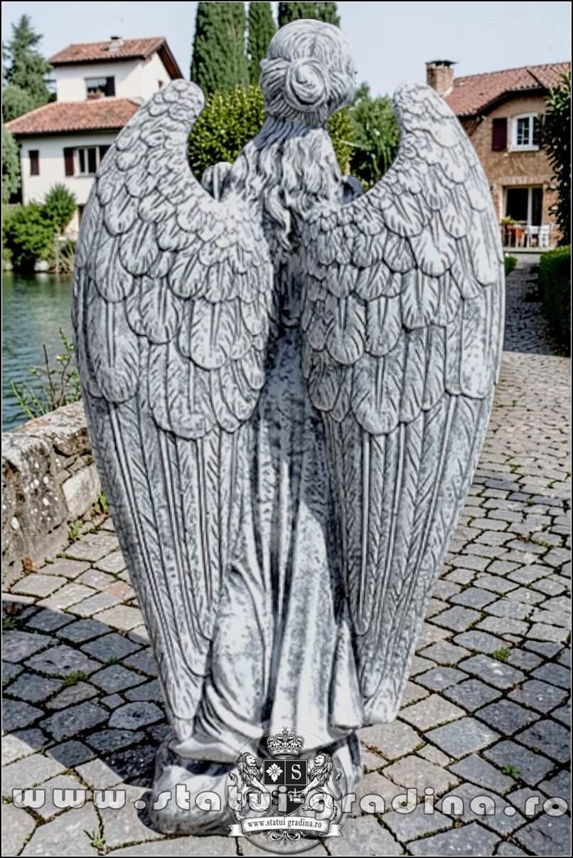 Statuetă îngeraș mare, gri patinat, model S20. (4)