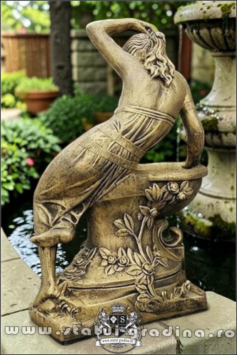 Statuetă jardinieră flori, auriu patinat, model J12. (4)