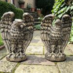 Statuetă vultur, acvilă, șoim, uliu, auriu patinat, model S13.