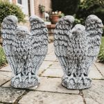 Statuetă vultur, acvilă, șoim, uliu, gri patinat, model S13.