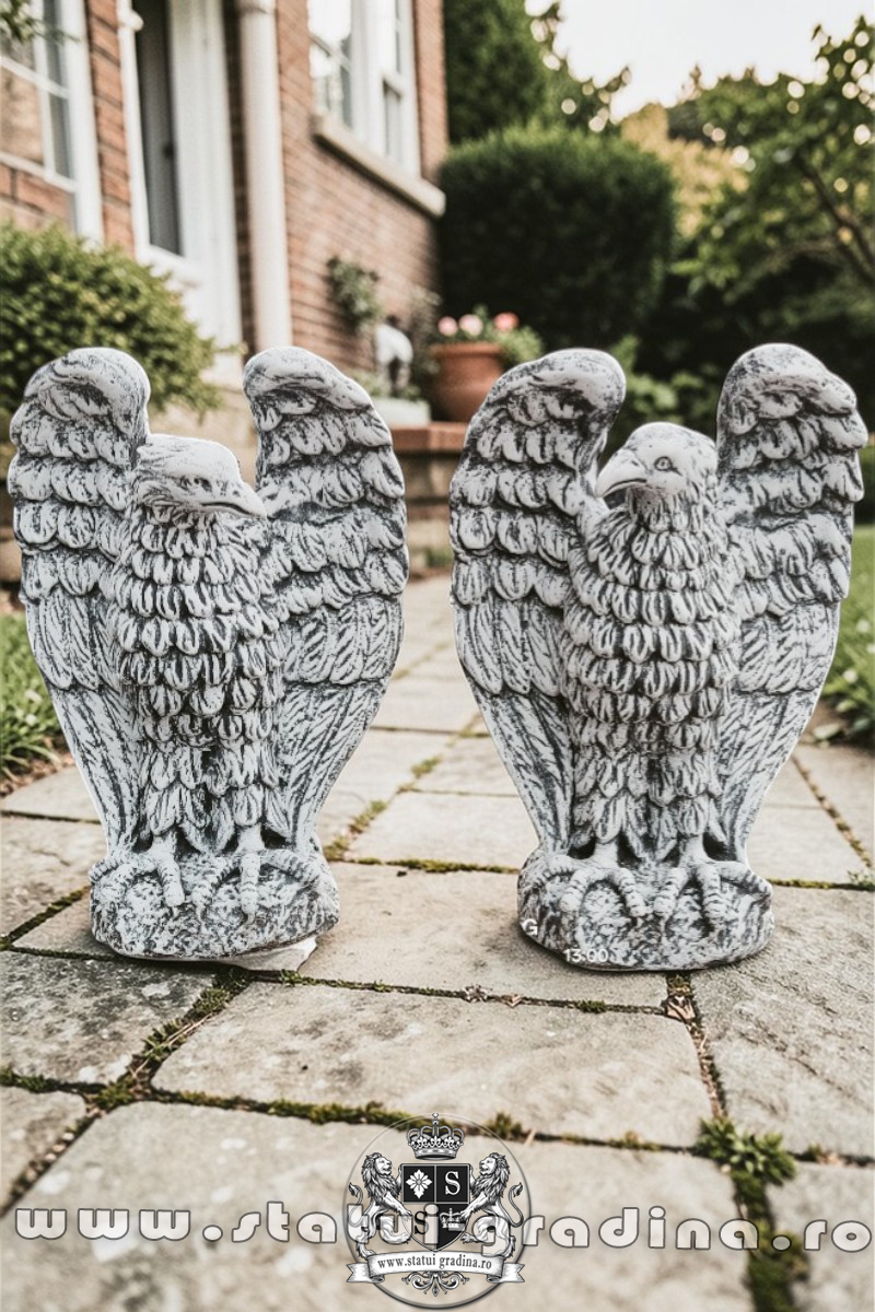 Statuetă vultur, acvilă, șoim, uliu, gri patinat, model S13. (1)