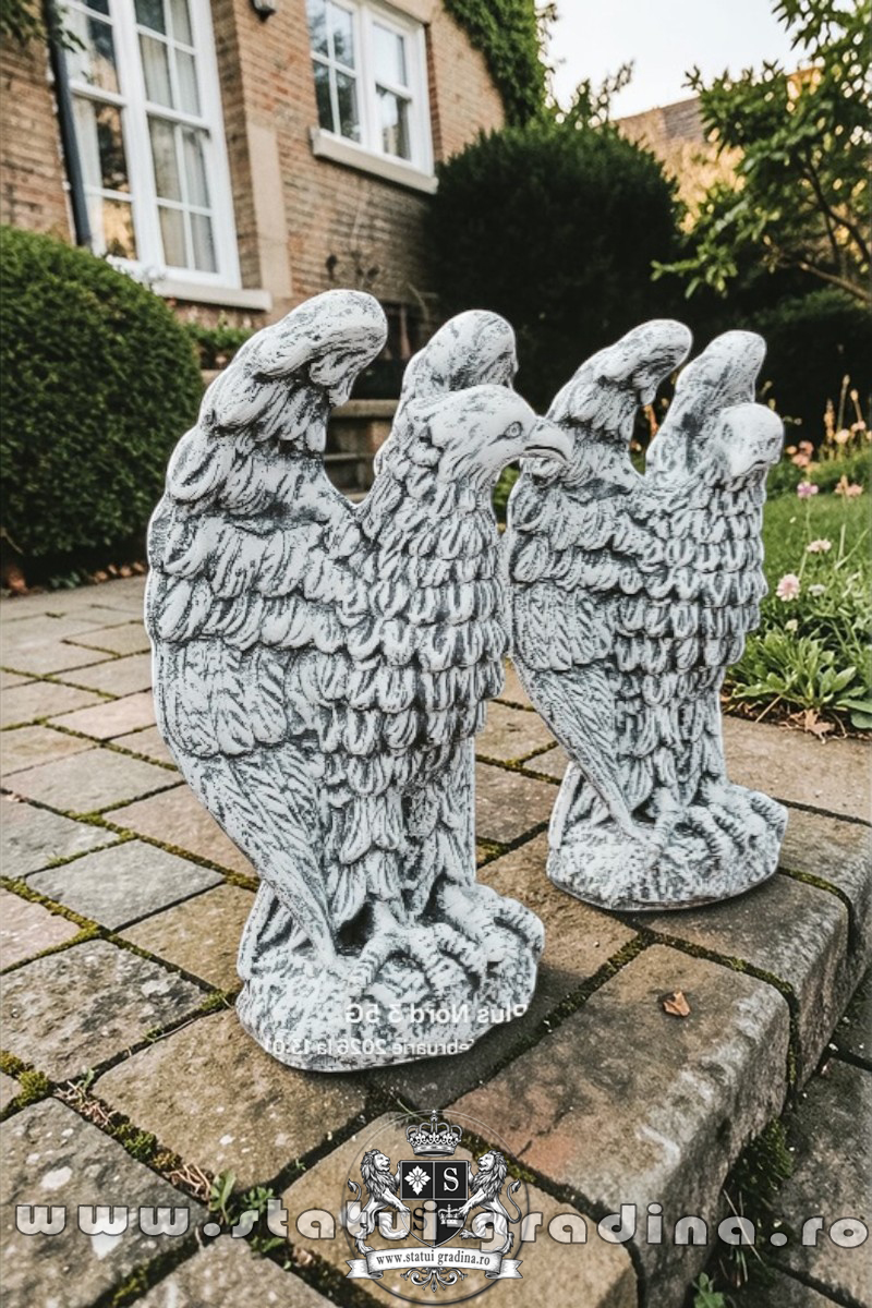 Statuetă vultur, acvilă, șoim, uliu, gri patinat, model S13. (2)