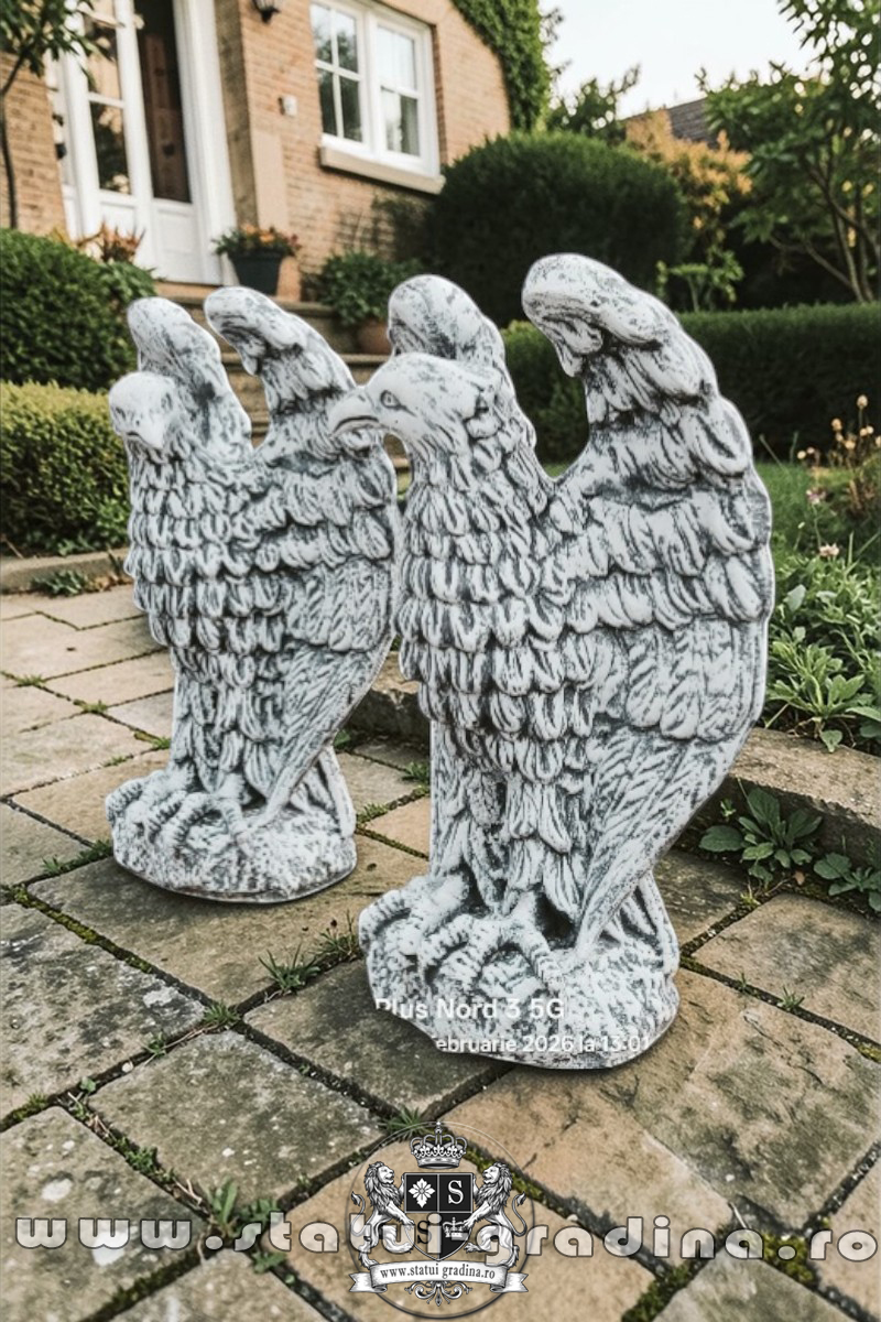 Statuetă vultur, acvilă, șoim, uliu, gri patinat, model S13. (3)