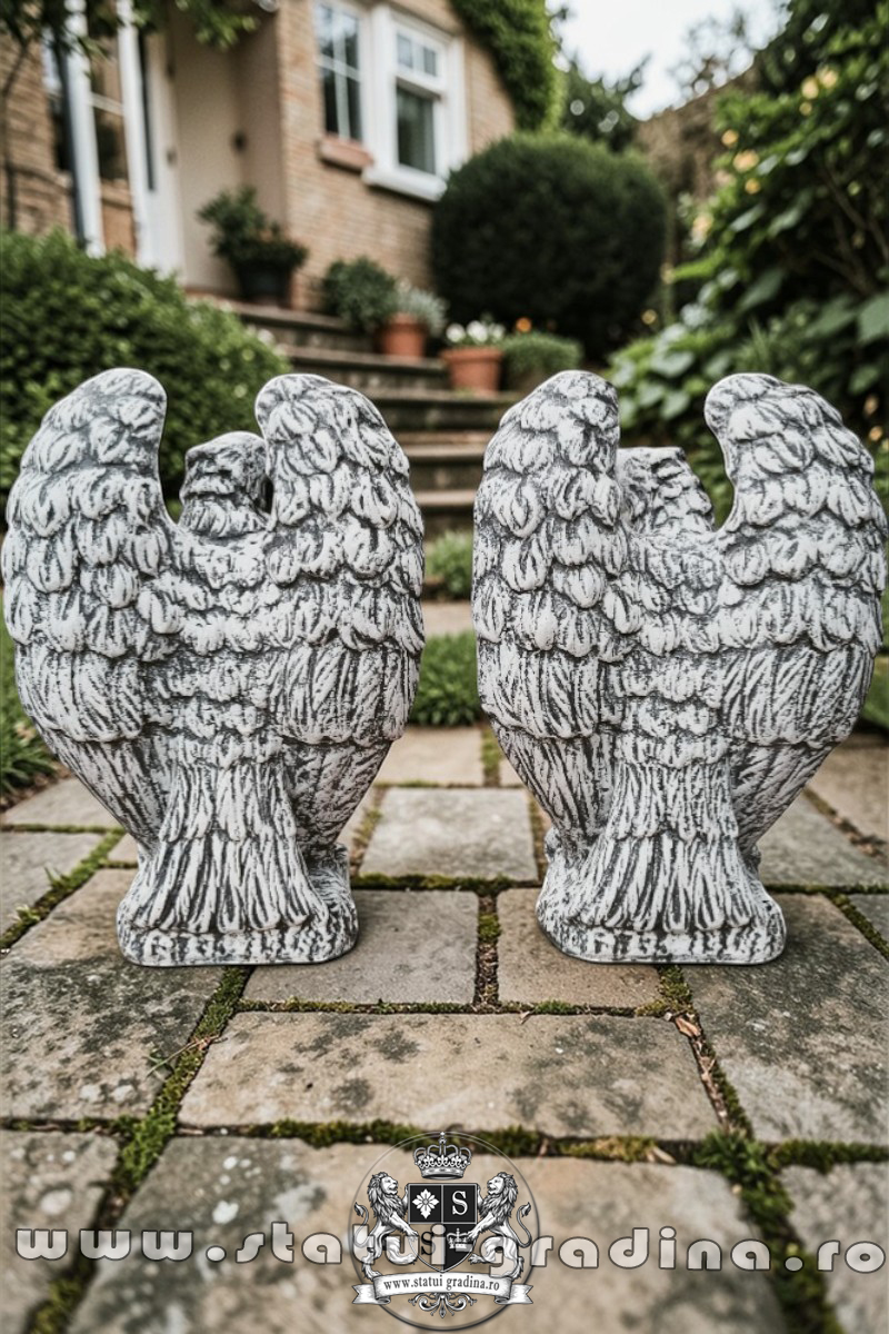 Statuetă vultur, acvilă, șoim, uliu, gri patinat, model S13. (4)