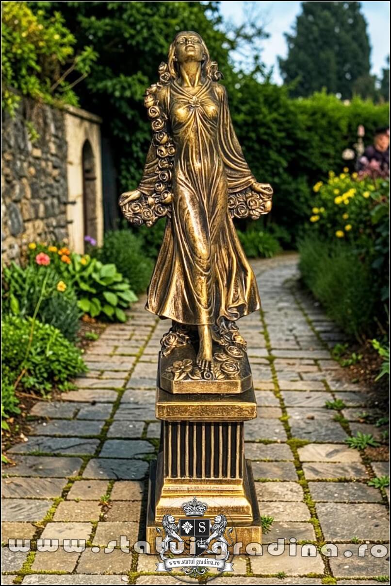 Statuetă zeiţa Flora, auriu patinat, model S5. (1)
