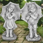 Set copii cu umbrele, gri antichizat, model S41.