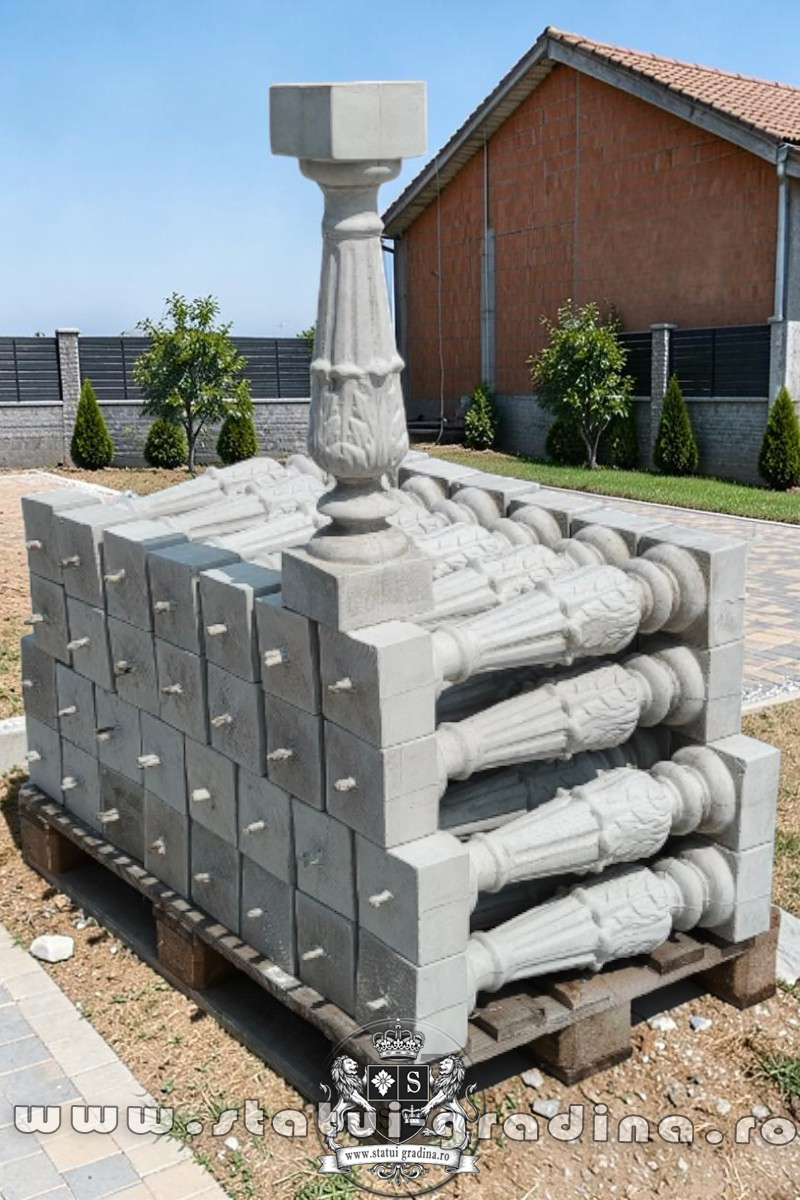 Stâlpișori, baluștri, popici, mosoare, din beton, model B12. (1)