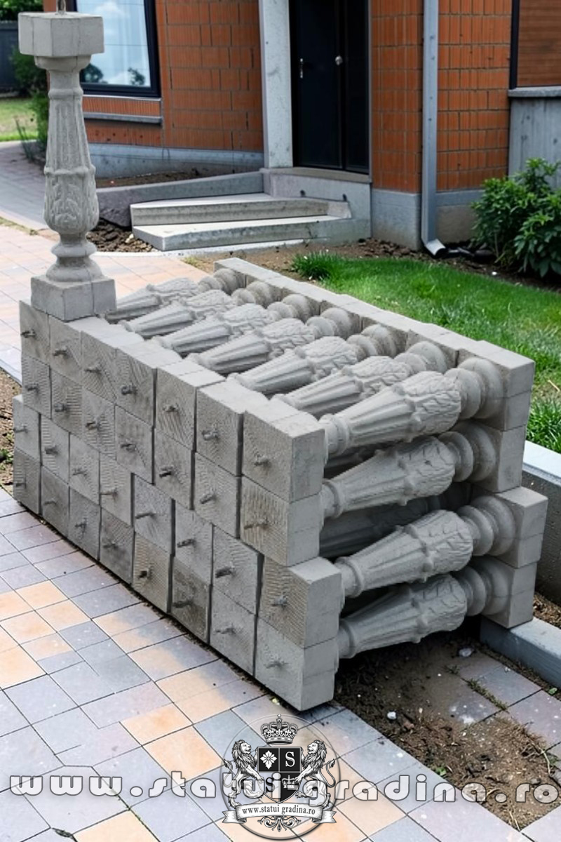 Stâlpișori, baluștri, popici, mosoare, din beton, model B12. (3)