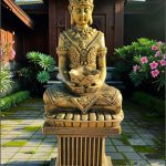 Statuetă Buddha Kwan Yin, auriu antichizat, model S8 (2).