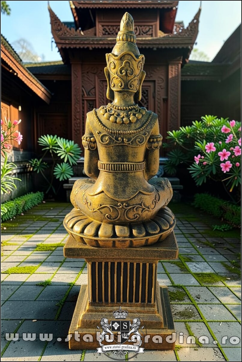 Statuetă Buddha Kwan Yin, auriu antichizat, model S8 (2). (4)