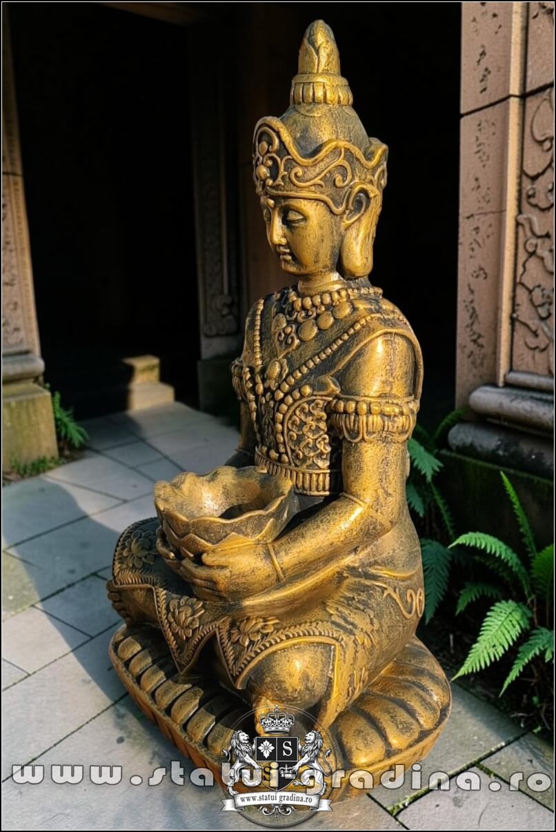 Statuetă Buddha Kwan Yin, auriu antichizat, model S8. (3)