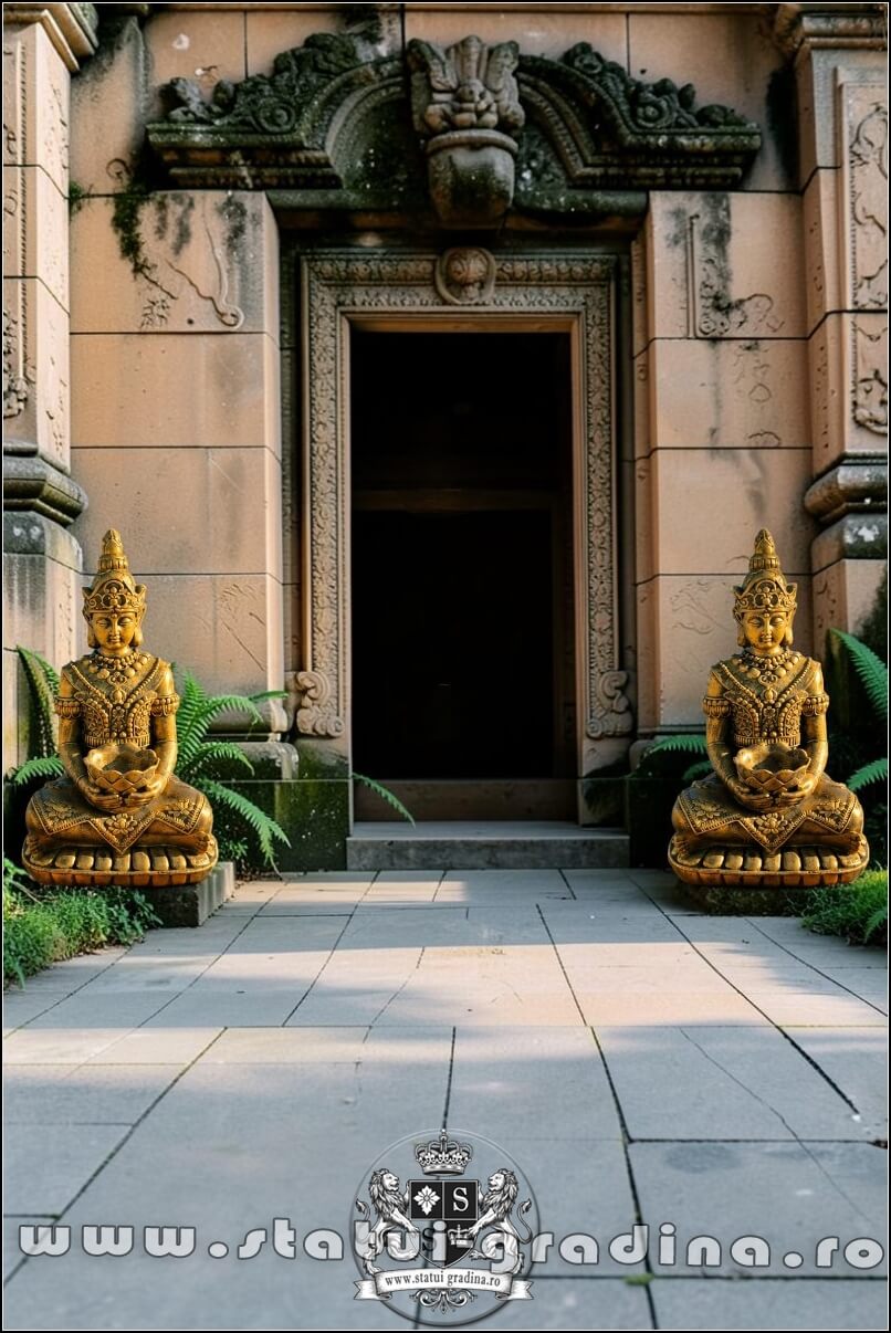 Statuetă Buddha Kwan Yin, auriu antichizat, model S8. (5)