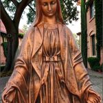 Statuetă fecioara Maria, arămiu antichizat, model S97.