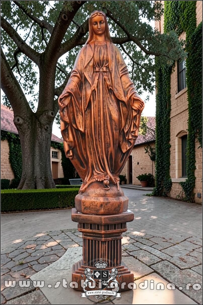 Statuetă fecioara Maria, arămiu antichizat, model S97. (2)