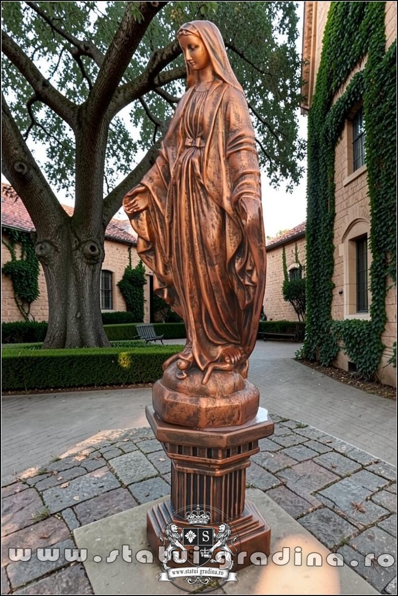 Statuetă fecioara Maria, arămiu antichizat, model S97. (4)