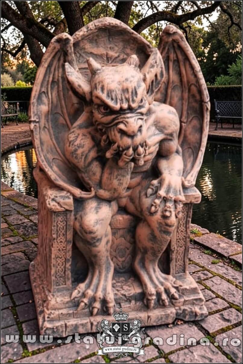 Gargoyles, satana, diavol, pe tron, model S74. (1)