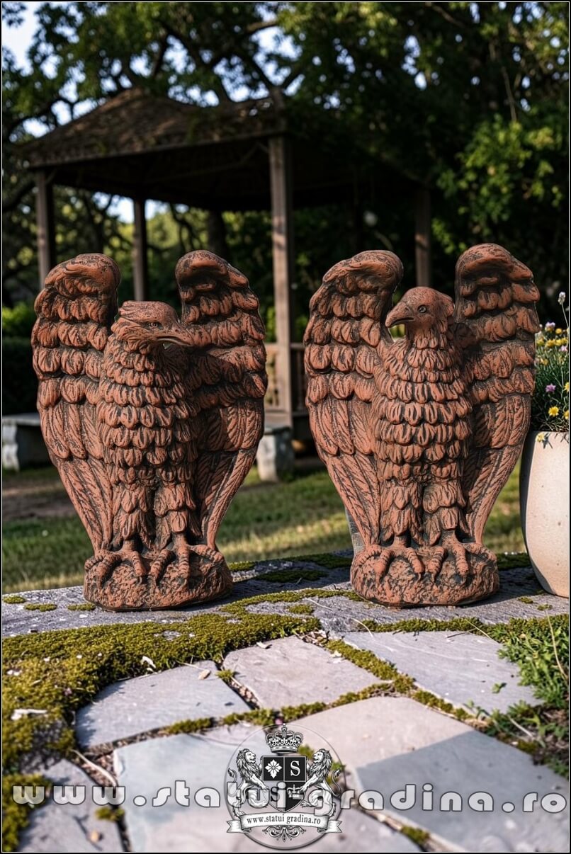 Statuetă vultur, acvilă, șoim, uliu, terracotta patinat, model S13. (1)
