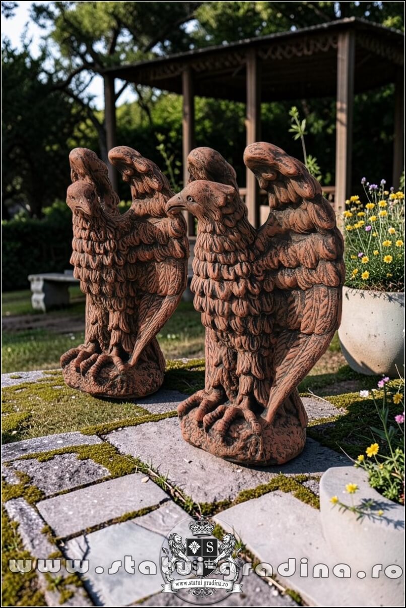 Statuetă vultur, acvilă, șoim, uliu, terracotta patinat, model S13. (3)